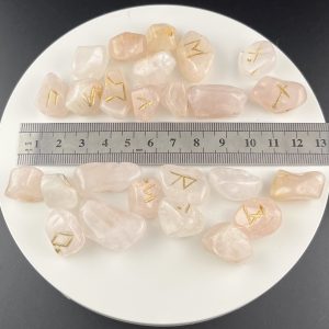 Jeu de rûnes en Quartz rose